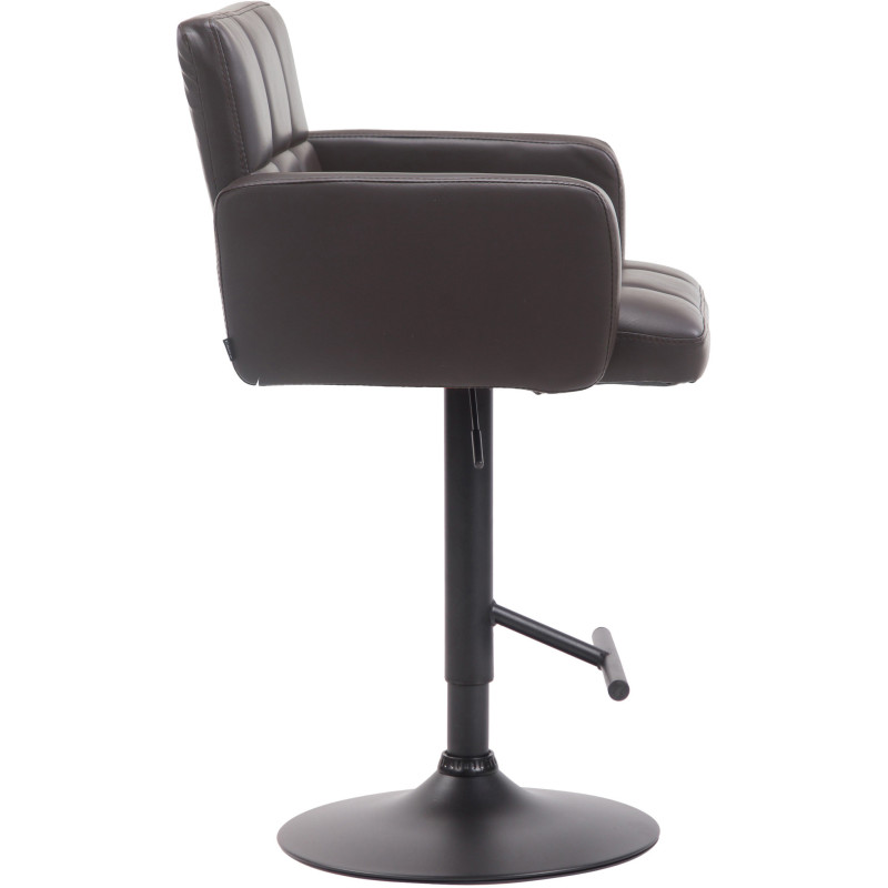 Tabouret de bar moderne chic en Polyuréthane Marron Métal Noir Roman - 3