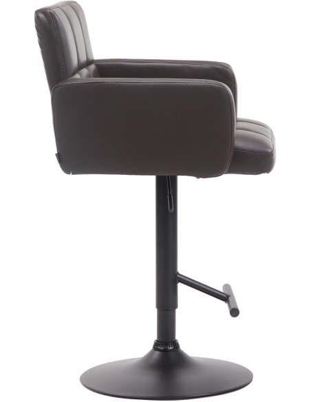 Tabouret de bar moderne chic en Polyuréthane Marron Métal Noir Roman - 3