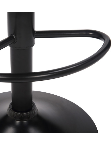 Tabouret de bar moderne matelassé en Velours Jaune Métal Noir Willy - 6