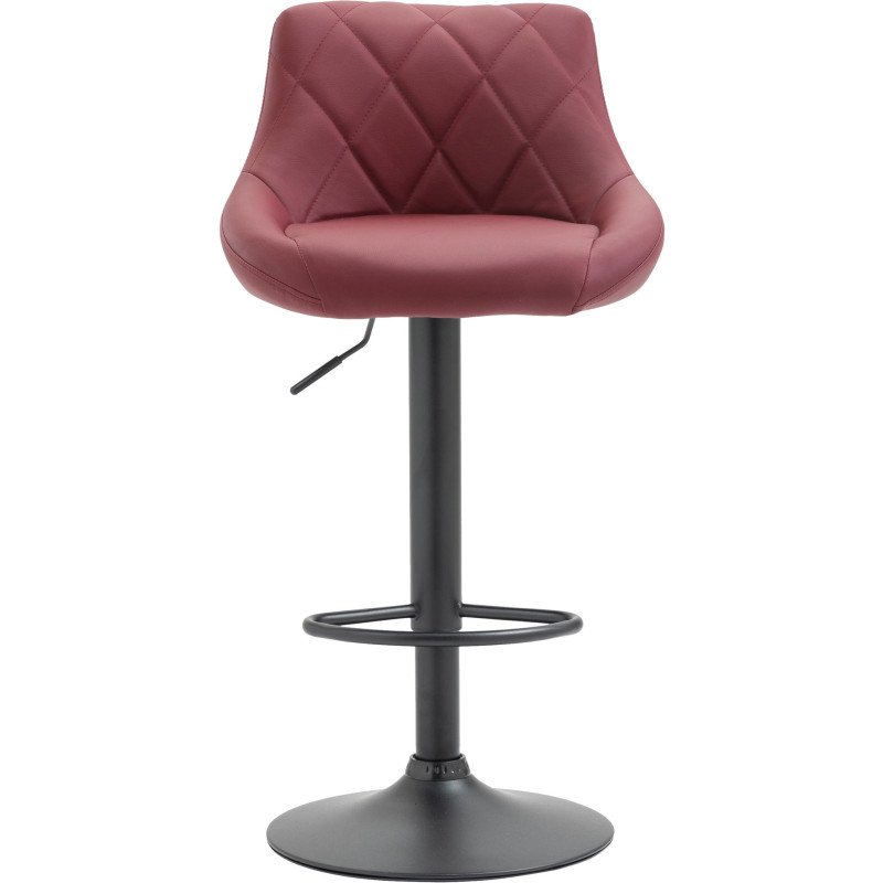 Tabouret de bar moderne chic en Polyuréthane Rouge bordeaux Métal Noir Zerion - 2