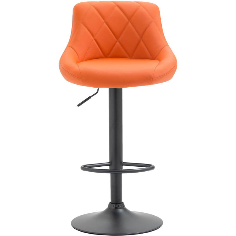 Tabouret de bar moderne chic en Polyuréthane Orange Métal Noir Zerion - 2