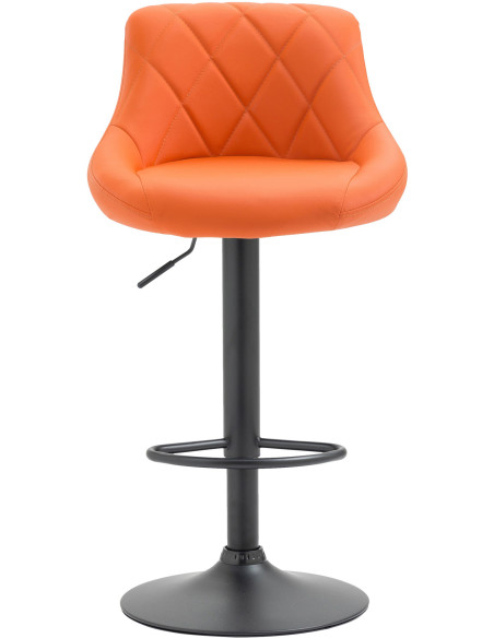 Tabouret de bar moderne chic en Polyuréthane Orange Métal Noir Zerion - 2