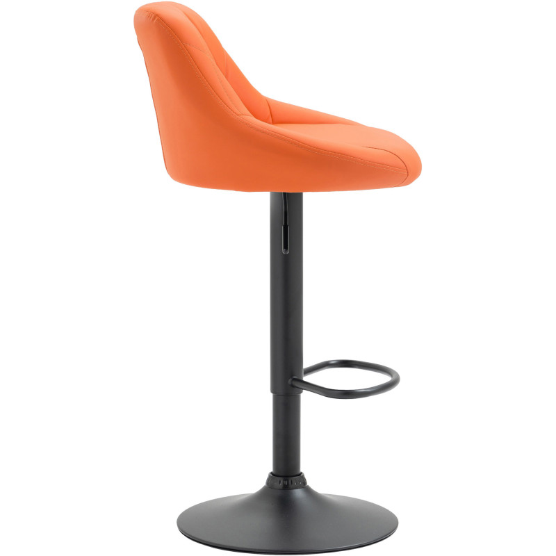 Tabouret de bar moderne chic en Polyuréthane Orange Métal Noir Zerion - 3