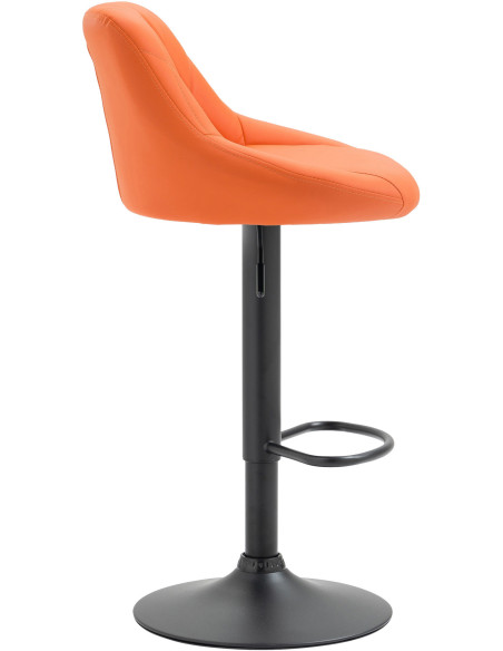 Tabouret de bar moderne chic en Polyuréthane Orange Métal Noir Zerion - 3