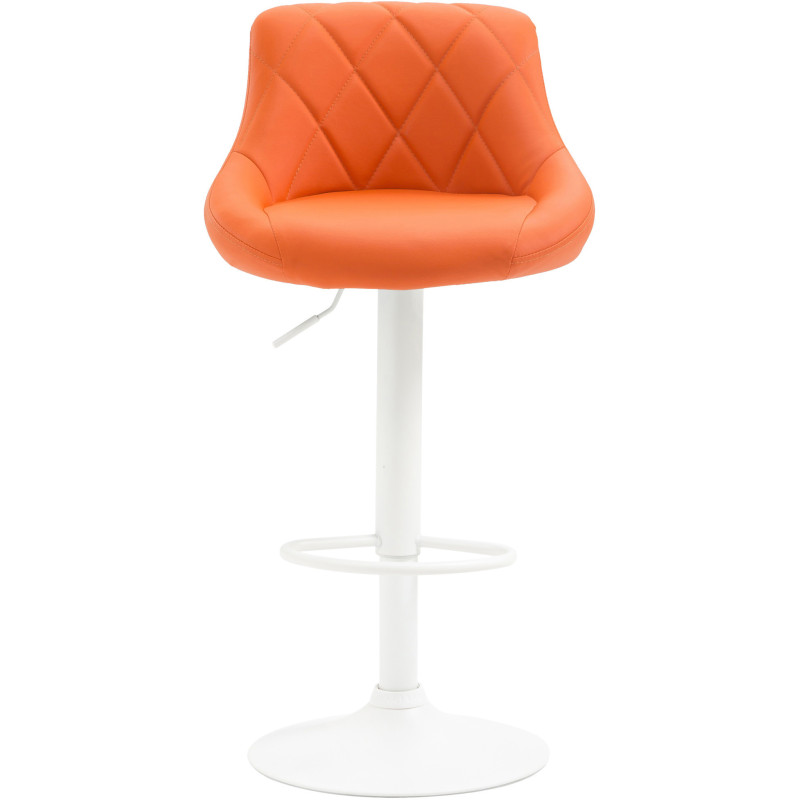 Tabouret de bar moderne chic en Polyuréthane Orange Métal Blanc Zerion - 2
