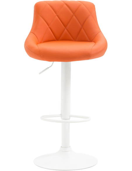 Tabouret de bar moderne chic en Polyuréthane Orange Métal Blanc Zerion - 2