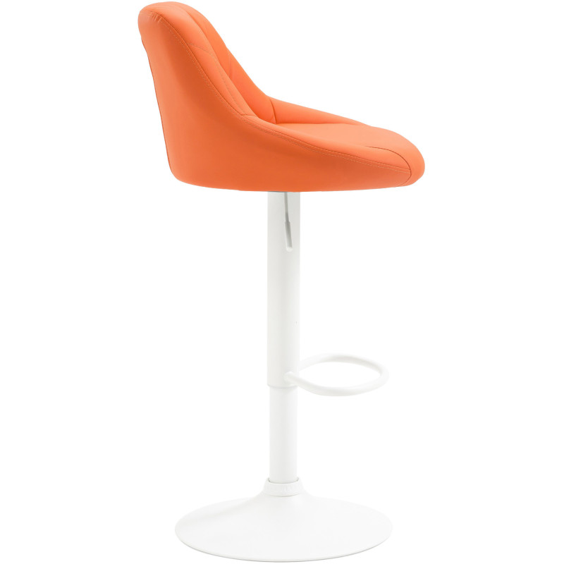 Tabouret de bar moderne chic en Polyuréthane Orange Métal Blanc Zerion - 3
