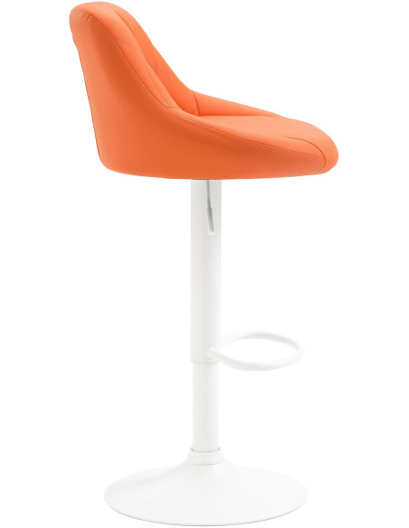 Tabouret de bar moderne chic en Polyuréthane Orange Métal Blanc Zerion - 3