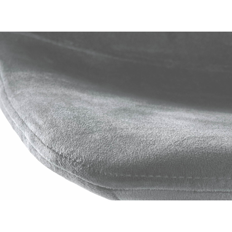 Tabouret de bar réglable moderne en Velours Gris Métal Blanc Calvin - 6