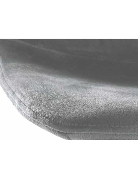 Tabouret de bar réglable moderne en Velours Gris Métal Blanc Calvin - 6