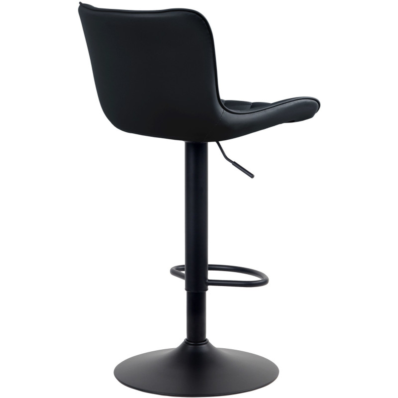 Tabouret de bar moderne matelassé en Polyuréthane Noir Métal Noir Wynlia - 2