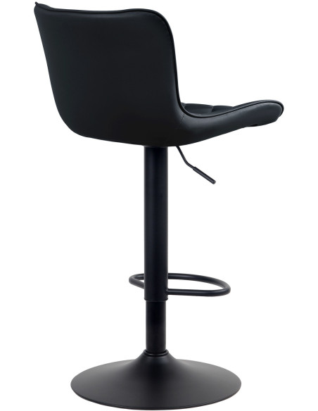 Tabouret de bar moderne matelassé en Polyuréthane Noir Métal Noir Wynlia - 2