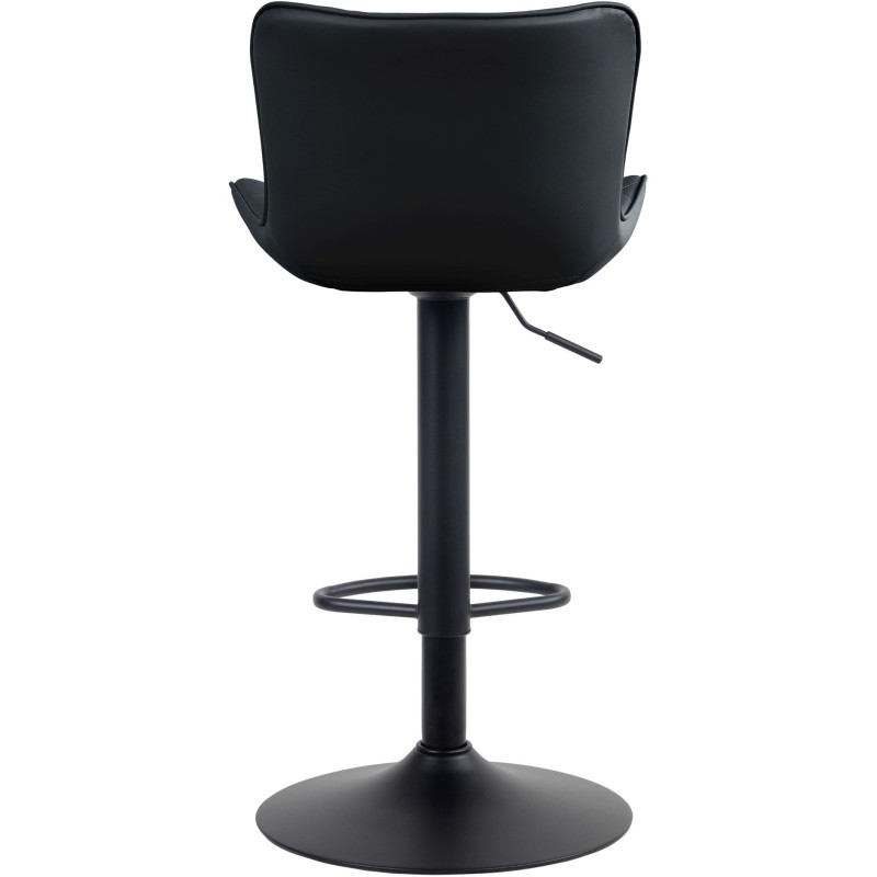 Tabouret de bar moderne matelassé en Polyuréthane Noir Métal Noir Wynlia - 3