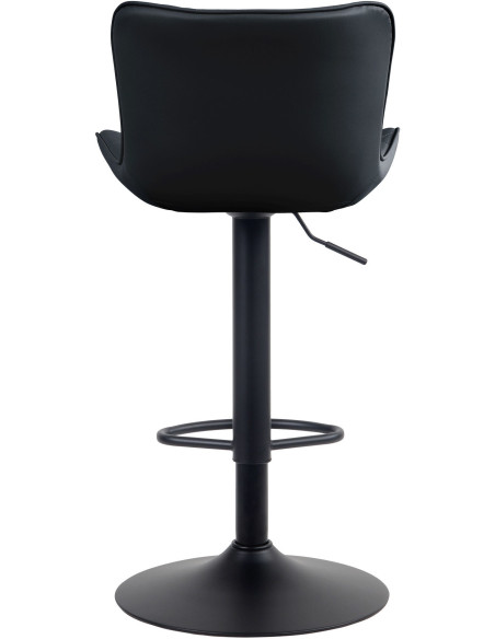 Tabouret de bar moderne matelassé en Polyuréthane Noir Métal Noir Wynlia - 3