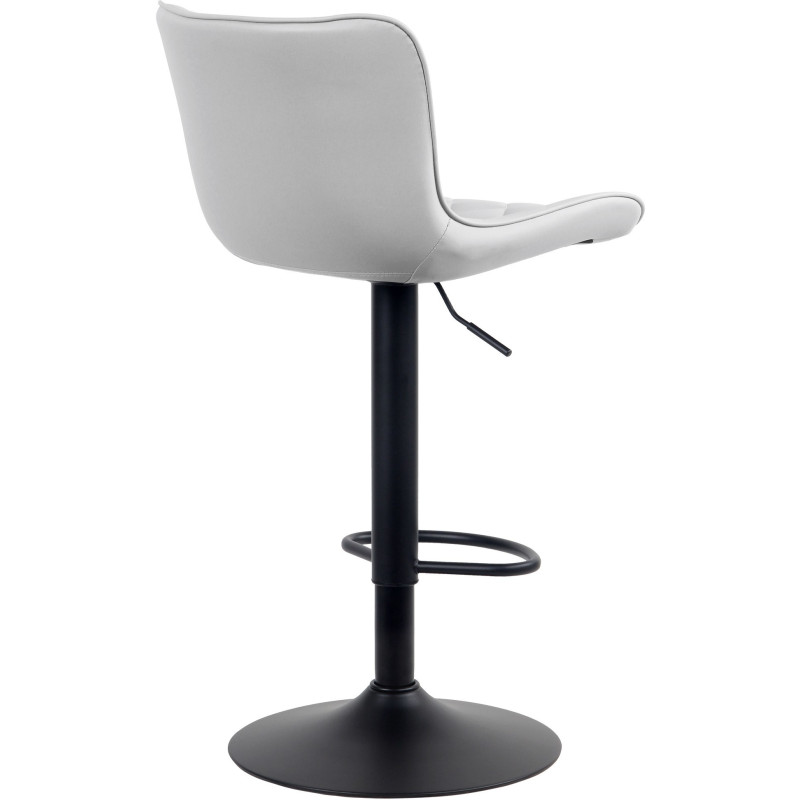 Tabouret de bar moderne matelassé en Polyuréthane Blanc Métal Noir Wynlia - 2