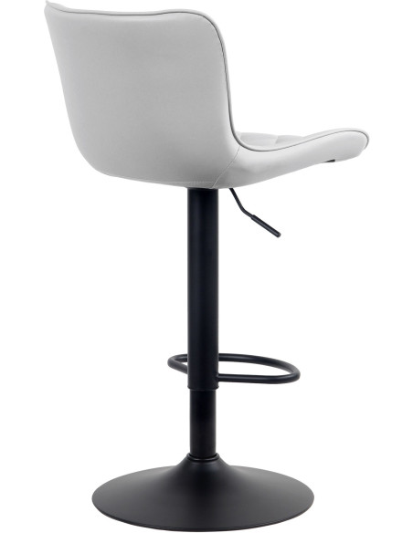 Tabouret de bar moderne matelassé en Polyuréthane Blanc Métal Noir Wynlia - 2