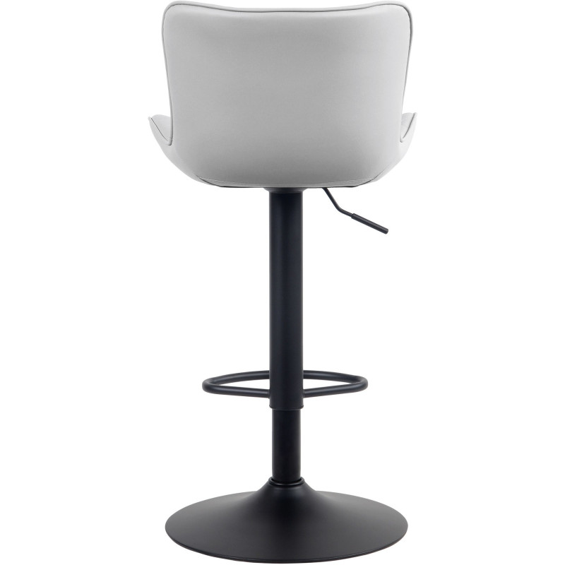Tabouret de bar moderne matelassé en Polyuréthane Blanc Métal Noir Wynlia - 3