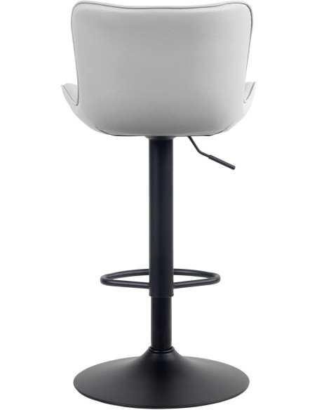 Tabouret de bar moderne matelassé en Polyuréthane Blanc Métal Noir Wynlia - 3