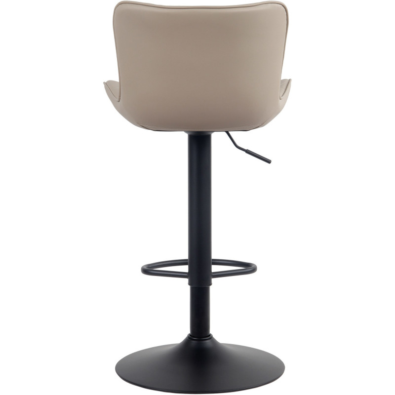 Tabouret de bar moderne matelassé en Polyuréthane Blanc crème Métal Noir Wynlia  - 3