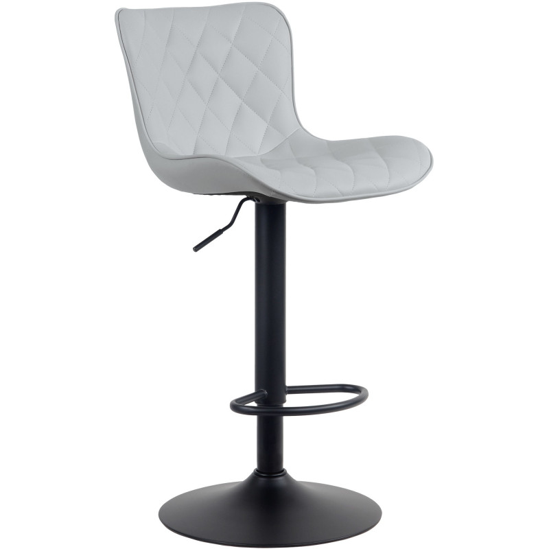 Tabouret de bar moderne matelassé en Polyuréthane Gris Métal Noir Wynlia - 1