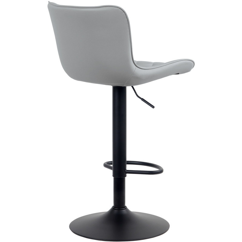 Tabouret de bar moderne matelassé en Polyuréthane Gris Métal Noir Wynlia - 2