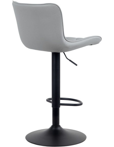 Tabouret de bar moderne matelassé en Polyuréthane Gris Métal Noir Wynlia - 2