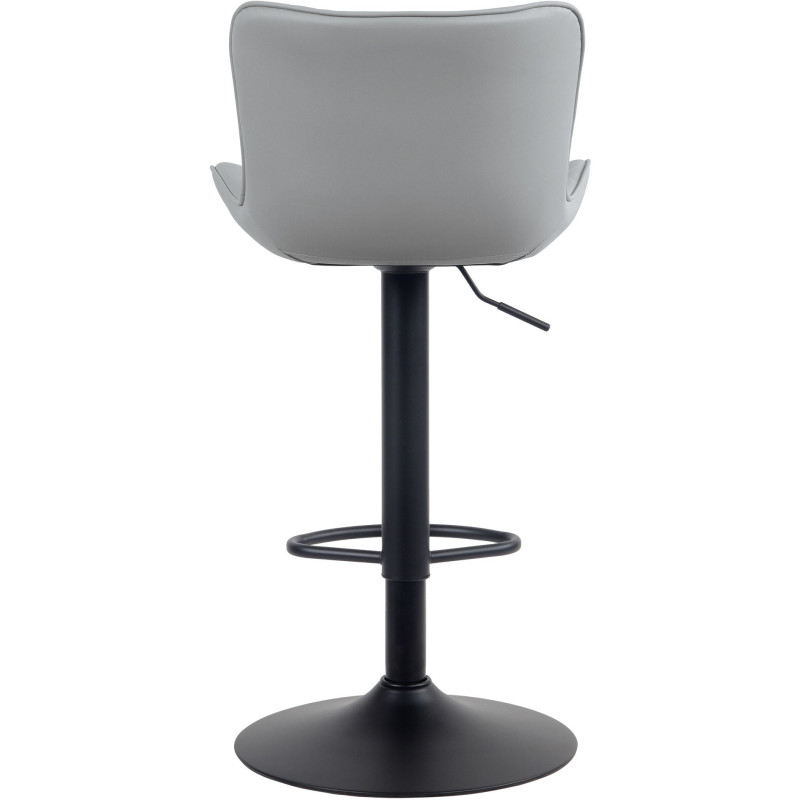 Tabouret de bar moderne matelassé en Polyuréthane Gris Métal Noir Wynlia - 3