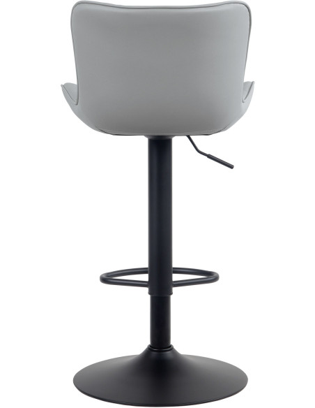 Tabouret de bar moderne matelassé en Polyuréthane Gris Métal Noir Wynlia - 3