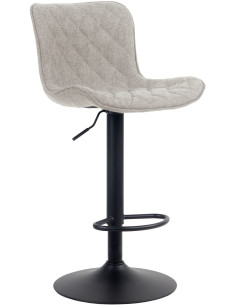 Tabouret de bar moderne matelassé en Tissu Taupe Métal Noir Wynlia - 1