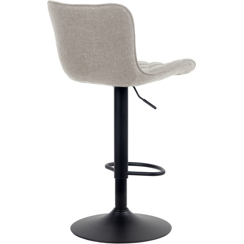 Tabouret de bar moderne matelassé en Tissu Taupe Métal Noir Wynlia - 2