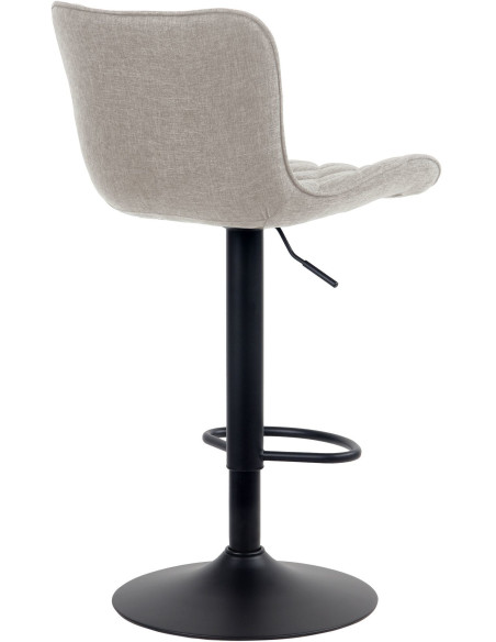 Tabouret de bar moderne matelassé en Tissu Taupe Métal Noir Wynlia - 2