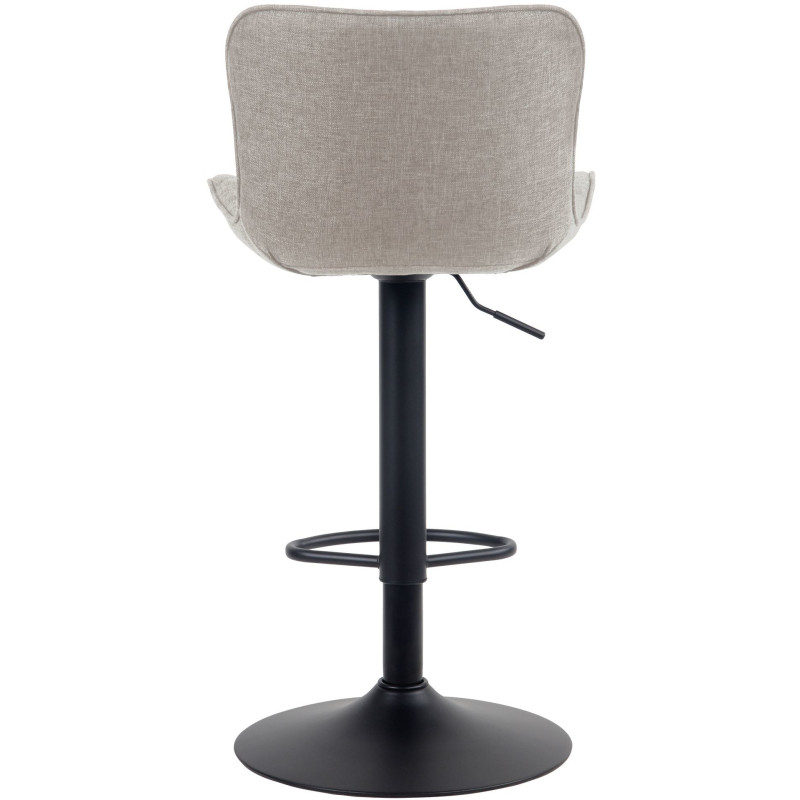 Tabouret de bar moderne matelassé en Tissu Taupe Métal Noir Wynlia - 3