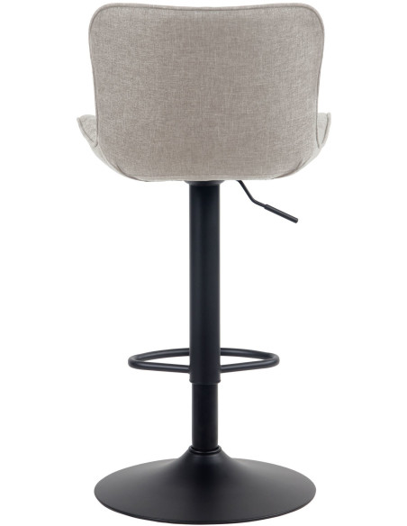Tabouret de bar moderne matelassé en Tissu Taupe Métal Noir Wynlia - 3