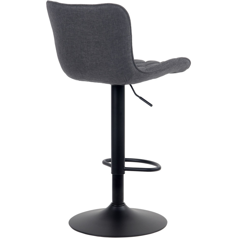 Tabouret de bar moderne matelassé en Tissu Noir Métal Noir Wynlia - 2