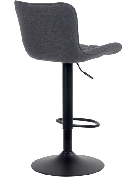 Tabouret de bar moderne matelassé en Tissu Noir Métal Noir Wynlia - 2