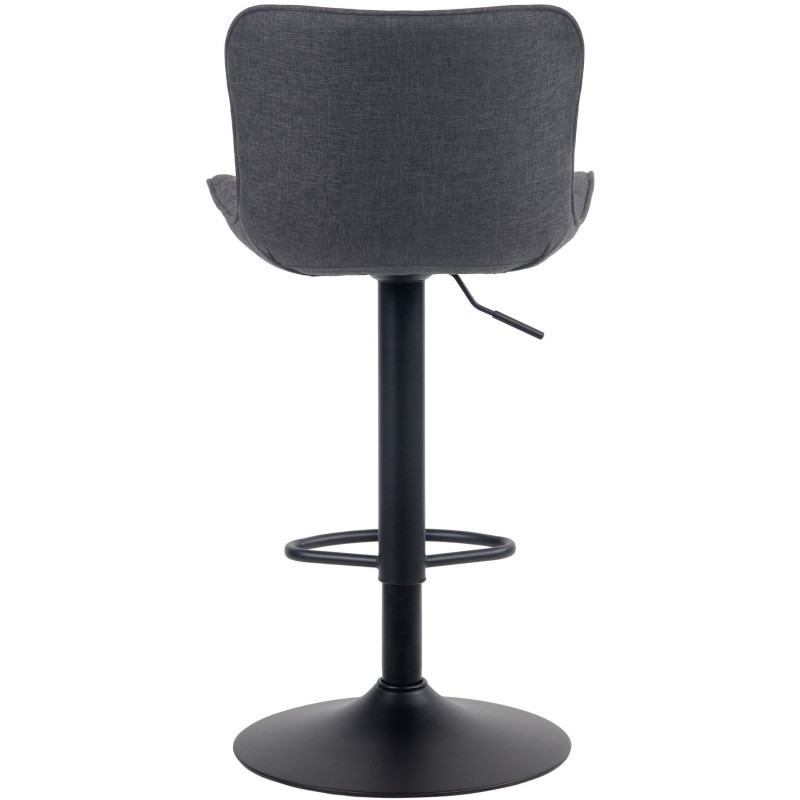 Tabouret de bar moderne matelassé en Tissu Noir Métal Noir Wynlia - 3
