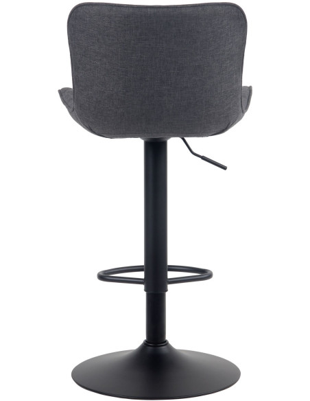 Tabouret de bar moderne matelassé en Tissu Noir Métal Noir Wynlia - 3