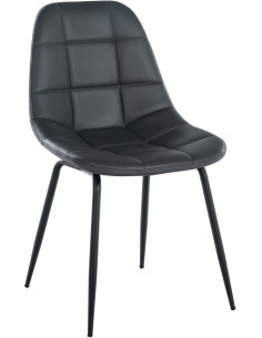 Chaise salle à manger moderne en Polyuréthane Gris Métal Noir Maralys - 1