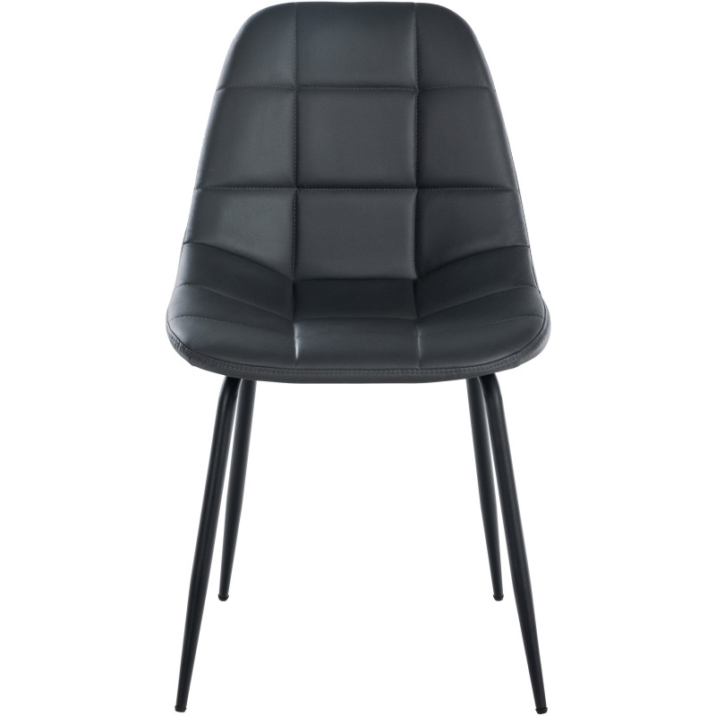 Chaise salle à manger moderne en Polyuréthane Gris Métal Noir Maralys - 2