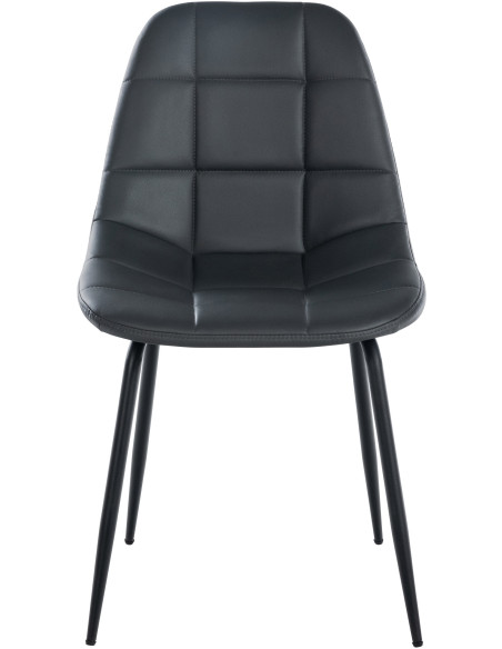 Chaise salle à manger moderne en Polyuréthane Gris Métal Noir Maralys - 2