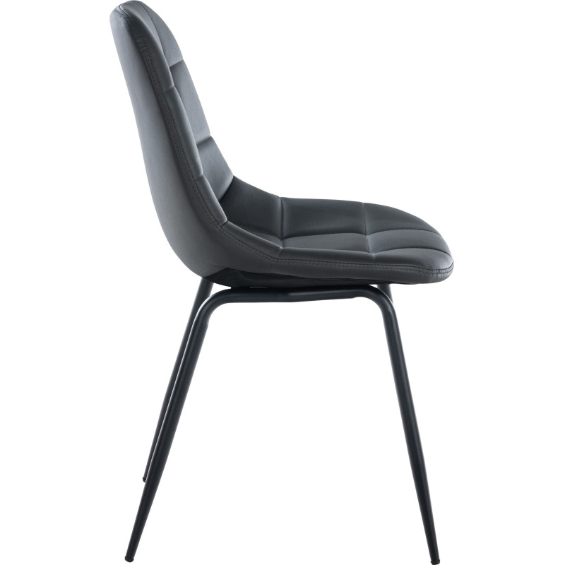 Chaise salle à manger moderne en Polyuréthane Gris Métal Noir Maralys - 3