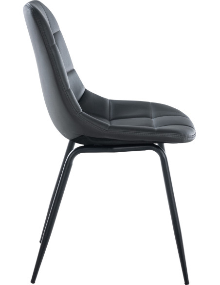 Chaise salle à manger moderne en Polyuréthane Gris Métal Noir Maralys - 3