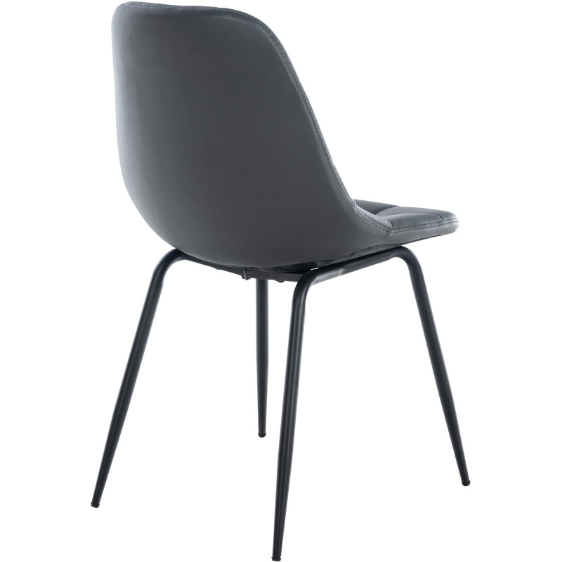 Chaise salle à manger moderne en Polyuréthane Gris Métal Noir Maralys - 4