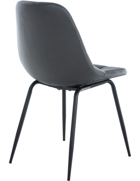 Chaise salle à manger moderne en Polyuréthane Gris Métal Noir Maralys - 4