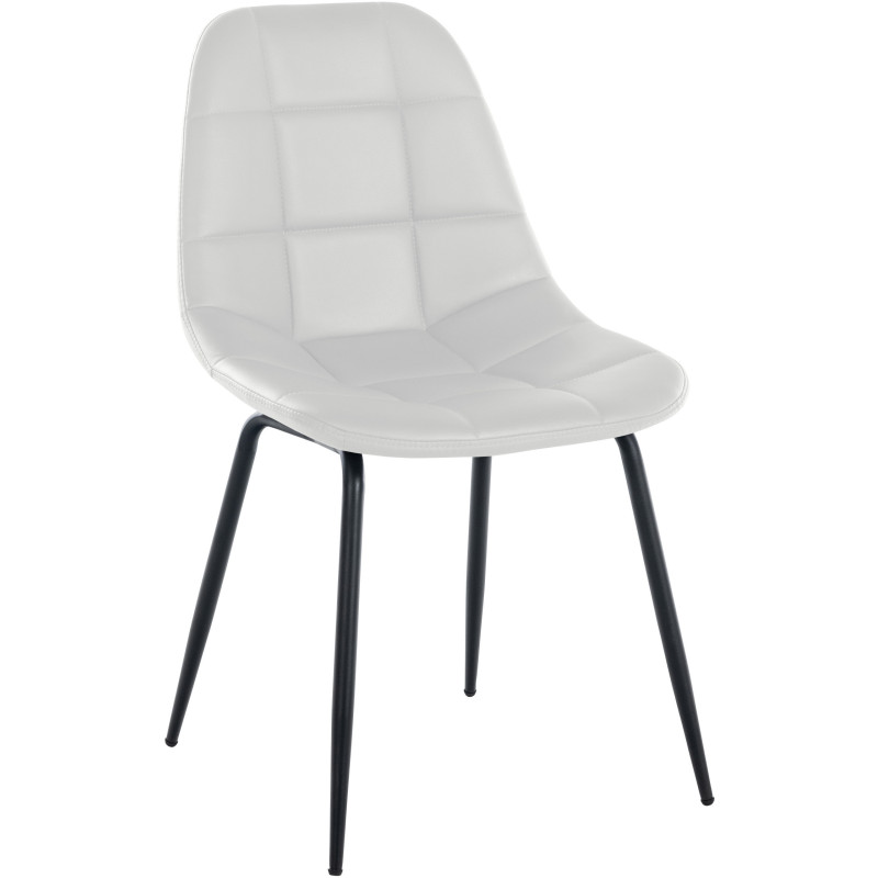 Chaise salle à manger moderne en Polyuréthane Blanc Métal Noir Maralys  - 1