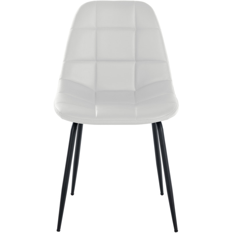 Chaise salle à manger moderne en Polyuréthane Blanc Métal Noir Maralys  - 2