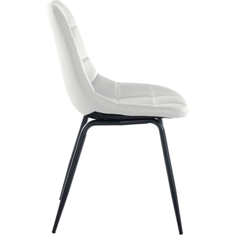 Chaise salle à manger moderne en Polyuréthane Blanc Métal Noir Maralys  - 3