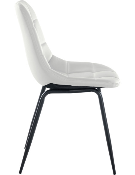 Chaise salle à manger moderne en Polyuréthane Blanc Métal Noir Maralys  - 3