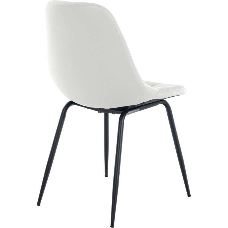 Chaise salle à manger moderne en Polyuréthane Blanc Métal Noir Maralys  - 4