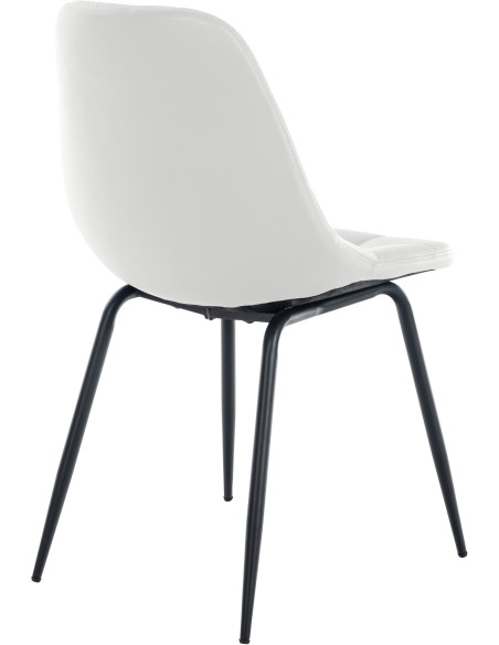 Chaise salle à manger moderne en Polyuréthane Blanc Métal Noir Maralys  - 4